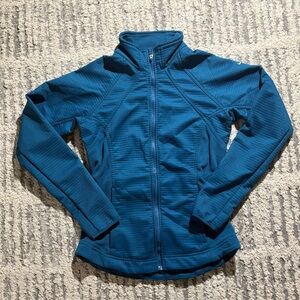 Nike fit thermal teal blue warm zip up athletic jacket  layered size S